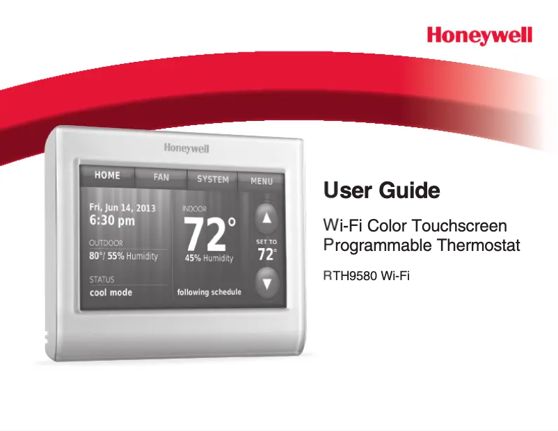 Page 1 de la notice Manuel utilisateur Honeywell RTH9580WF