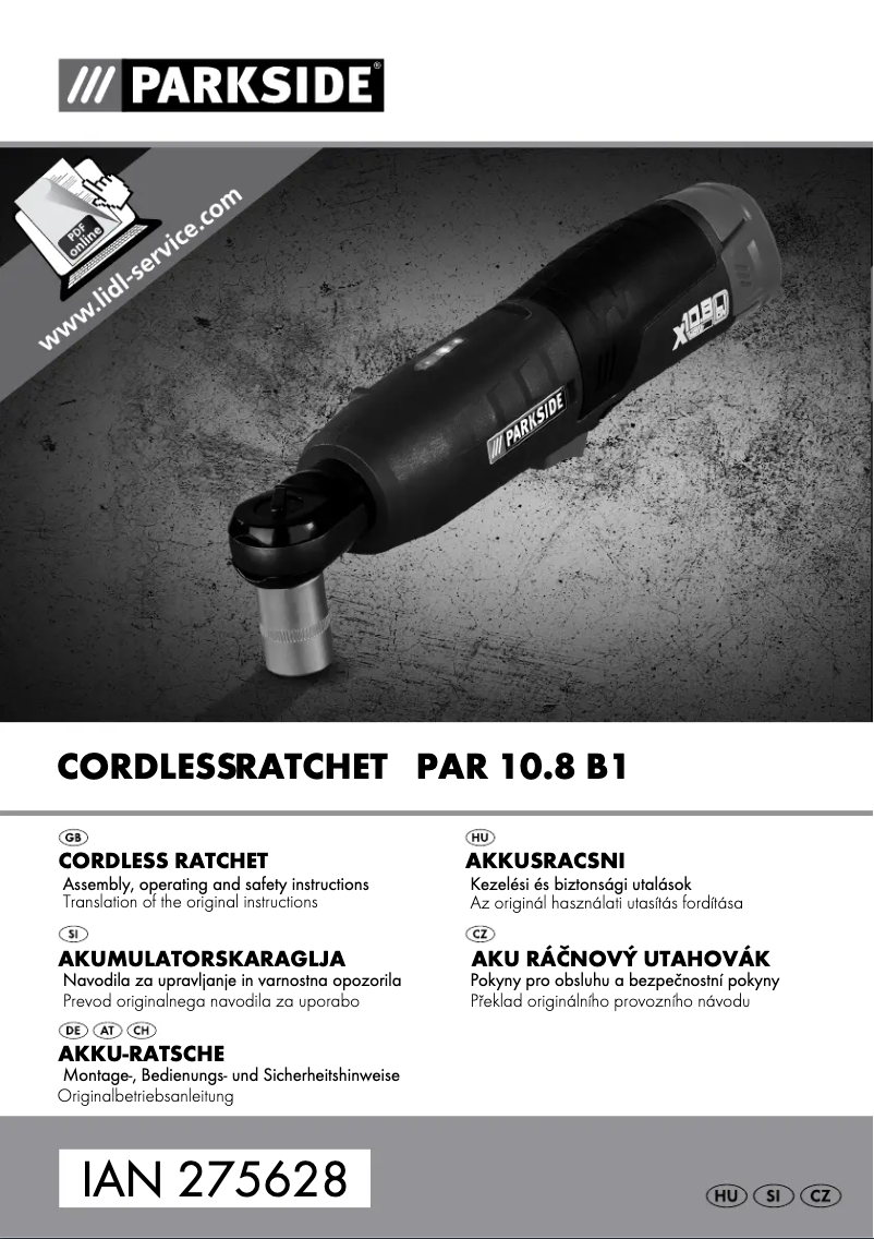 Page 1 de la notice Manuel utilisateur Parkside PAR 10.8 B1