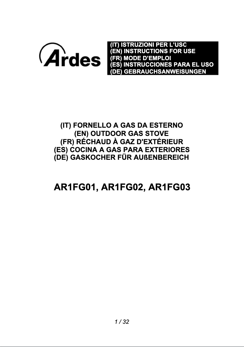 Página 1 del manual Manual de usuario Ardes AR1FG02