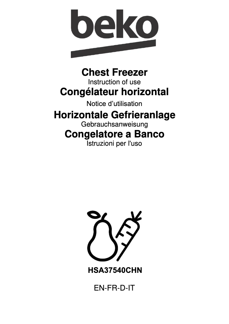 Page n°1 - Manuel utilisateur Beko HSA37540CHN