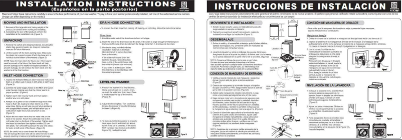 Page 1 de la notice Guide d'installation LG WT6105CW