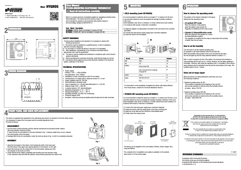 Imagen de la primera página del manual del dispositivo Hygros