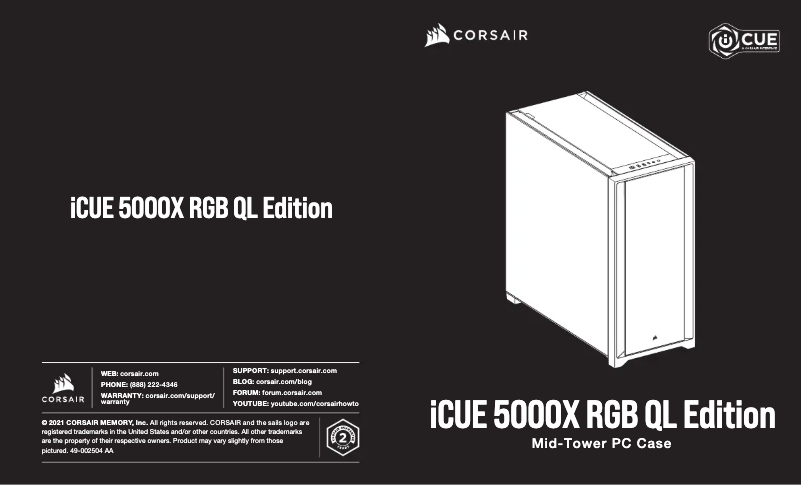 Image de la première page du manuel de l'appareil iCUE 5000X