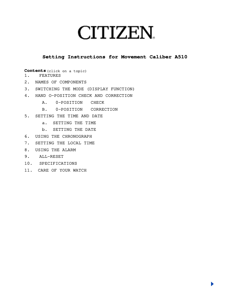 Image de la première page du manuel de l'appareil CAL A510