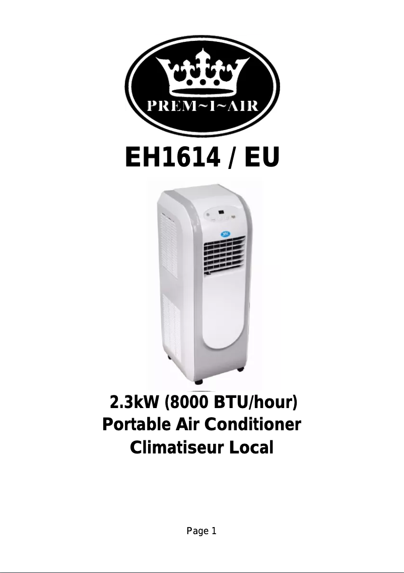 Image de la première page du manuel de l'appareil EH1614