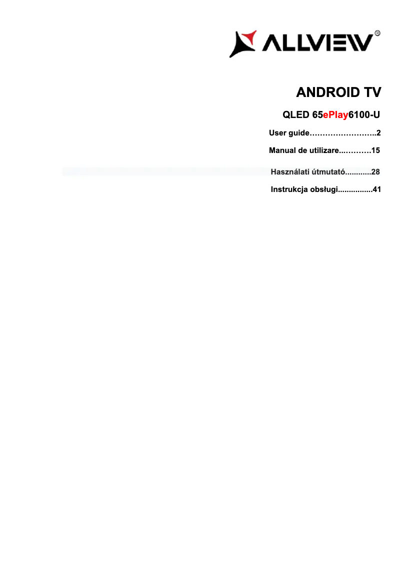 Page n°1 - Manuel utilisateur Allview QL65ePlay6100-U