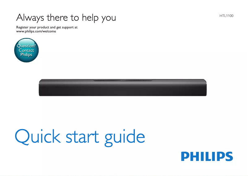 Page 1 de la notice Guide de démarrage rapide Philips HTL1100