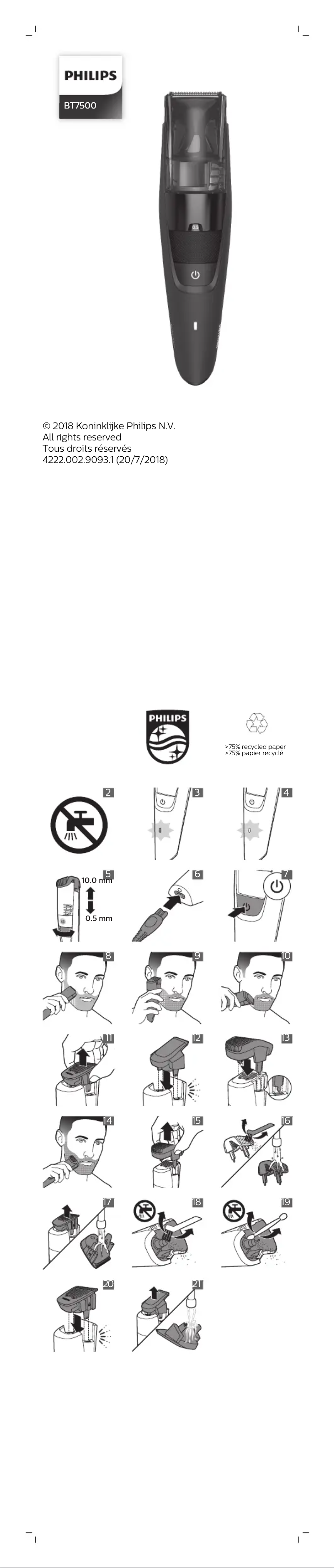 Page 1 de la notice Manuel utilisateur Philips BT7500