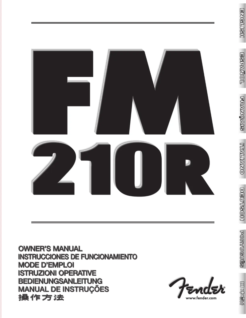 Page n°1 - Manuel utilisateur Fender FM 210R