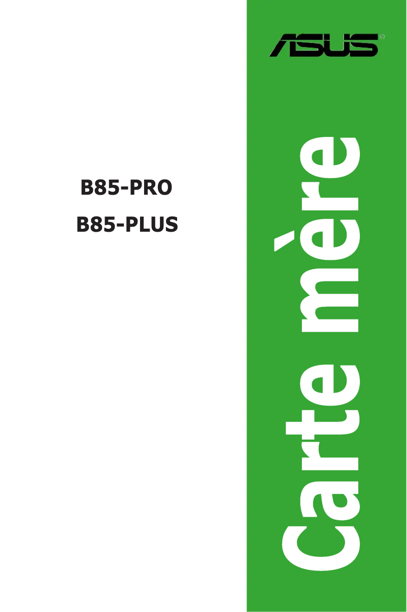 Page 1 de la notice Manuel utilisateur Asus B85-PRO