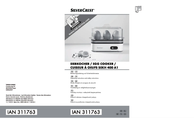 Page 1 de la notice Manuel utilisateur SilverCrest SEKH 400 A1