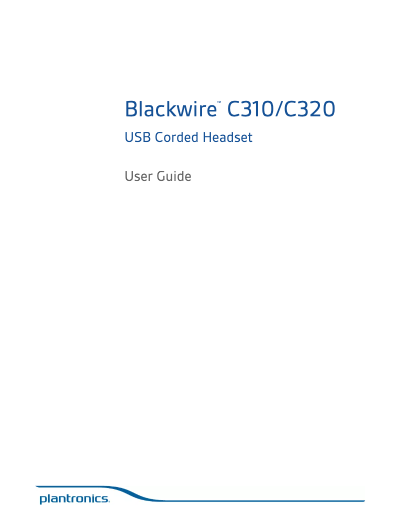 Image de la première page du manuel de l'appareil Blackwire C320-M