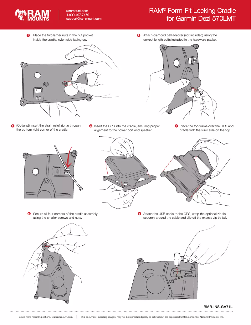 Página 1 del manual Manual de usuario RAM Mount RAM-HOL-GA71LU