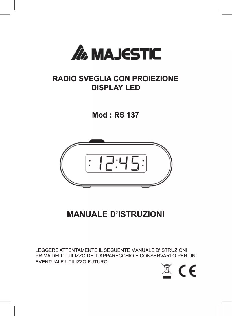Page 1 de la notice Manuel utilisateur Majestic RS-137
