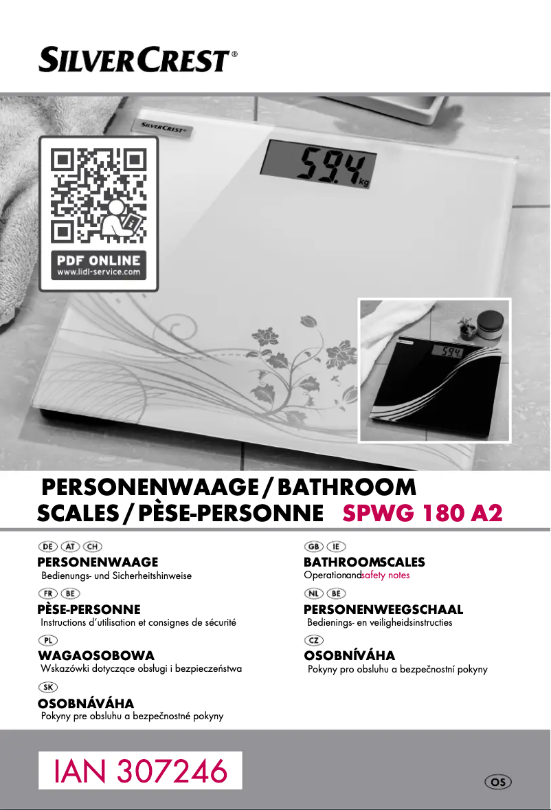 Image de la première page du manuel de l'appareil SPWG 180 A2