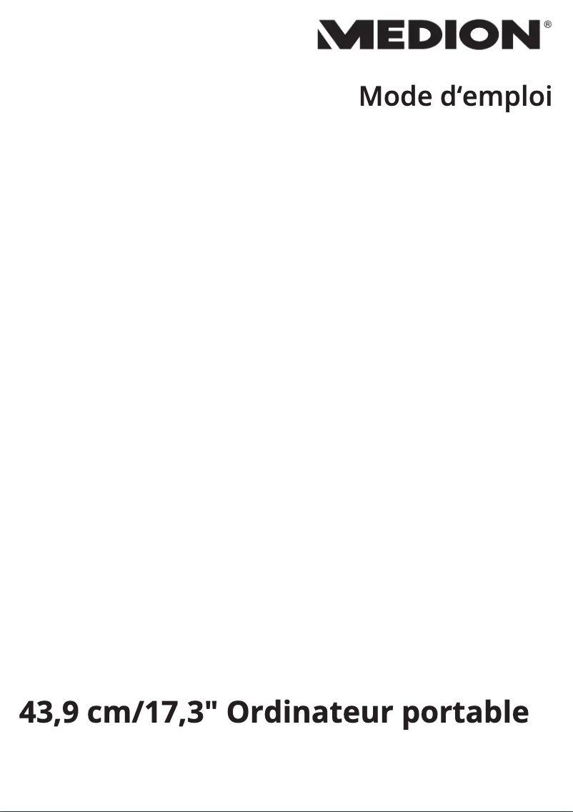 Page 1 de la notice Manuel utilisateur Medion ERAZER P17815 (MD61744)