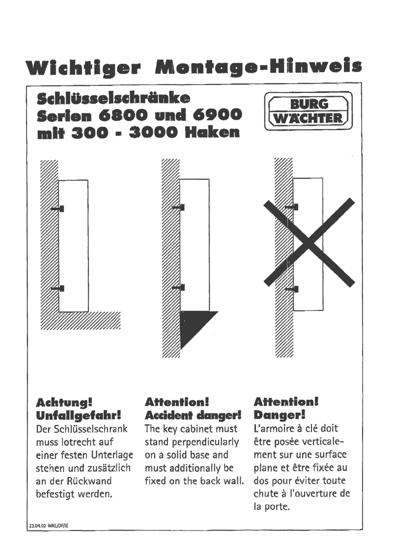 Página 1 del manual Manual de usuario Burg Wächter 6800