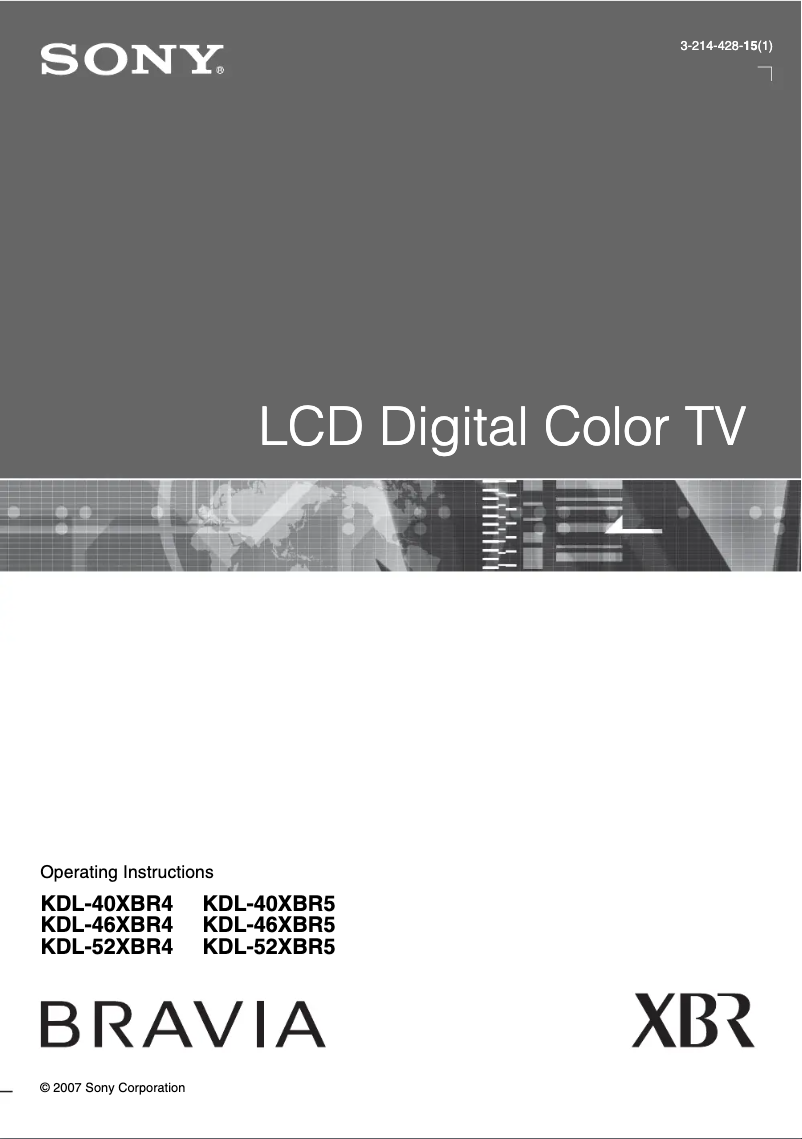 Page n°1 - Manuel utilisateur Sony Bravia KDL-52XBR4
