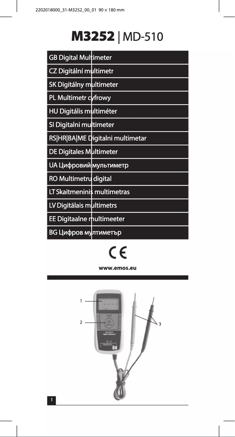 Page n°1 - Manuel utilisateur Emos M3252