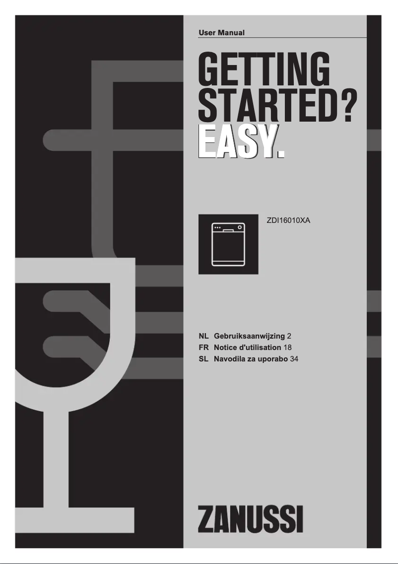 Image de la première page du manuel de l'appareil ZDI16010XA