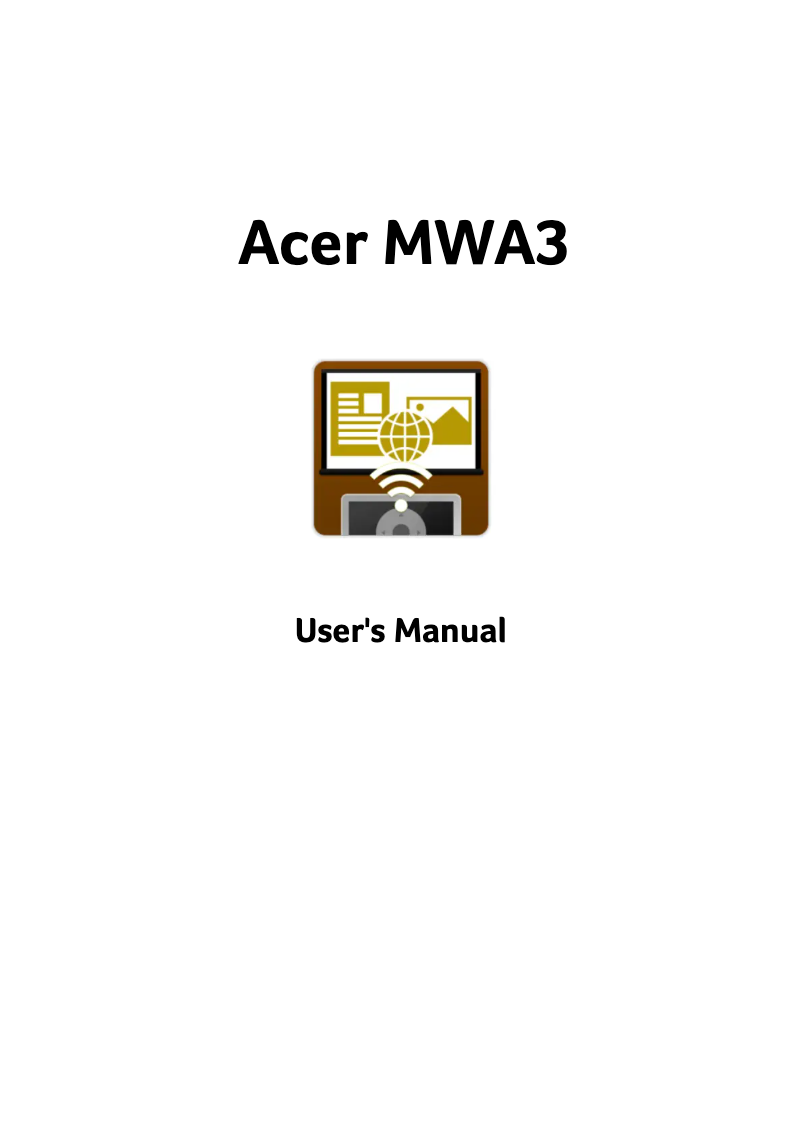 Page n°1 - Manuel utilisateur Acer WirelessCAST (MWA3)