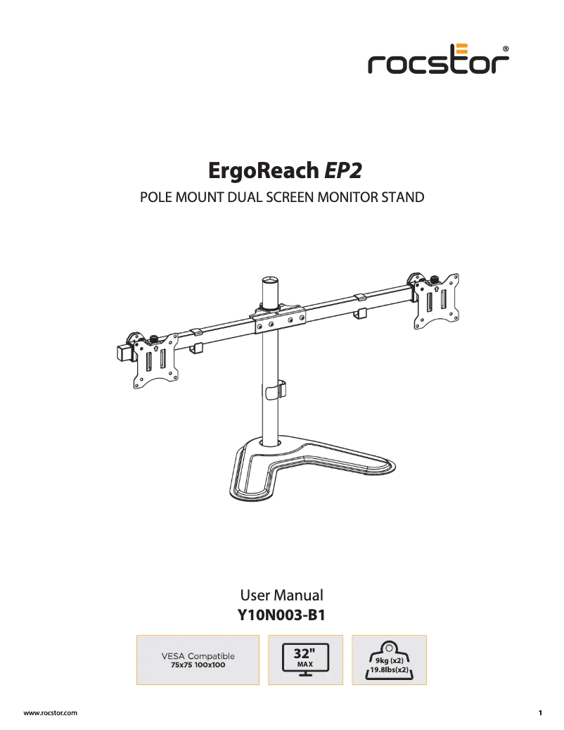 Página 1 del manual Manual de usuario Rocstor ErgoReach EP2