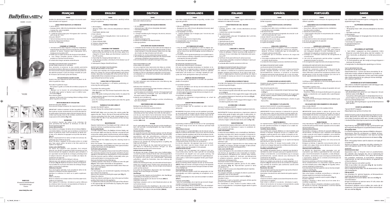 Page 1 de la notice Manuel utilisateur BaByliss Wtech T800E