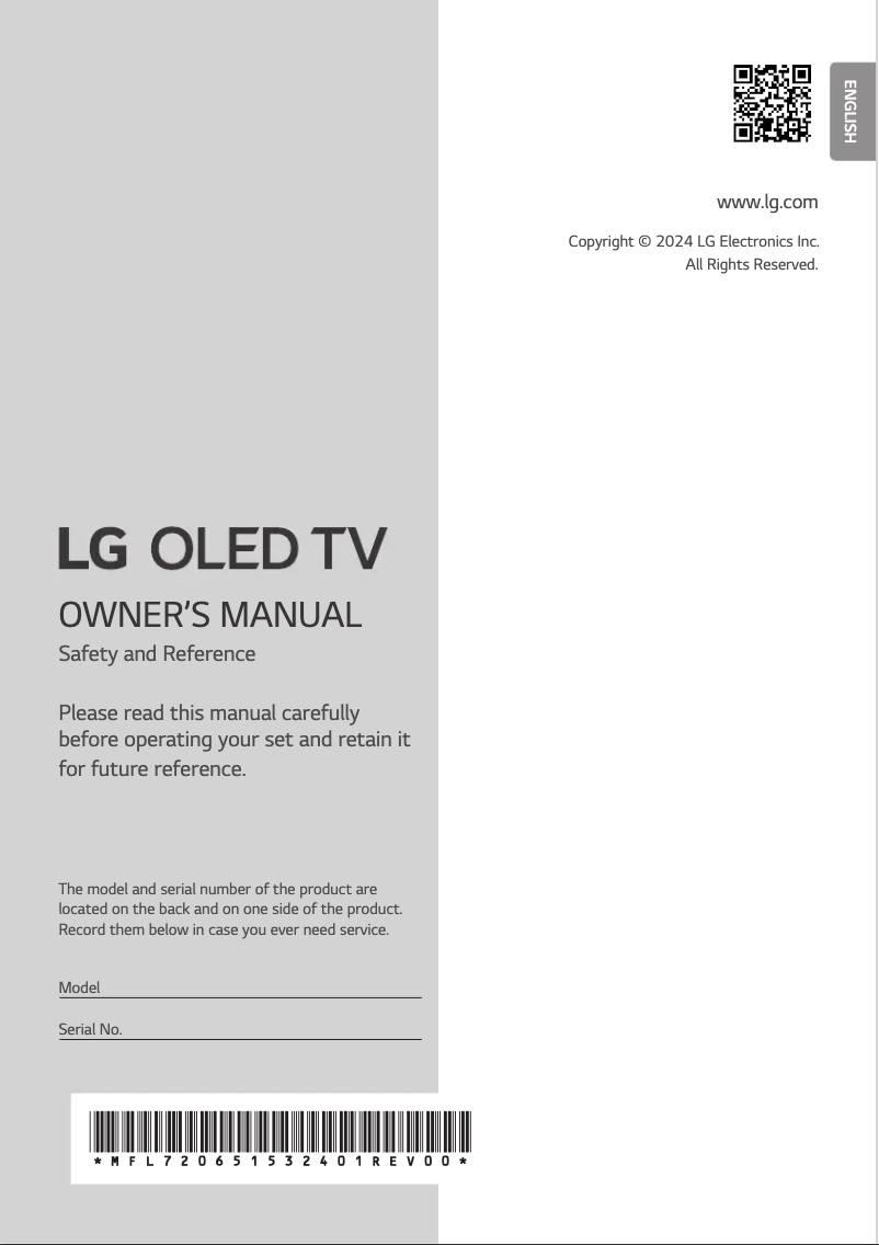 Image de la première page du manuel de l'appareil OLED77B46LA