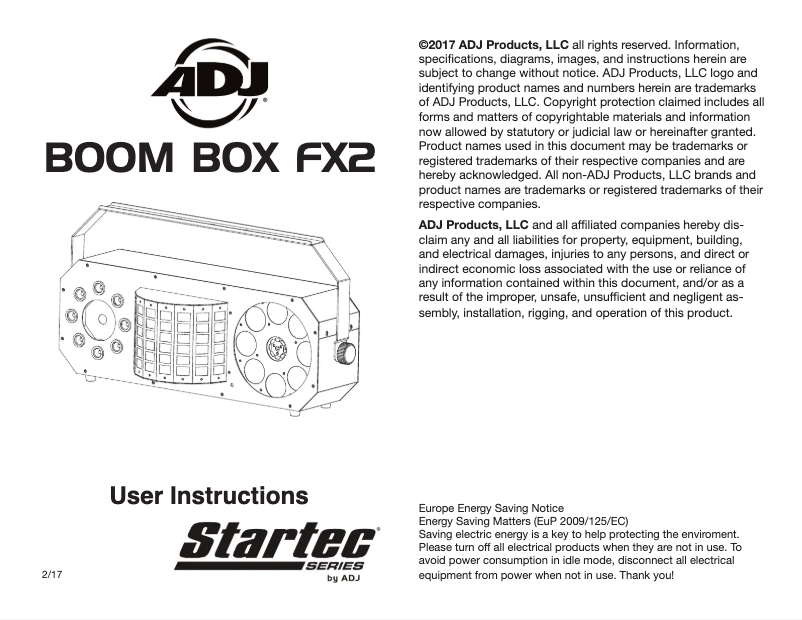 Página 1 del manual Manual de usuario American DJ Boom Box FX2
