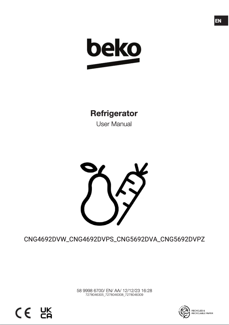 Image de la première page du manuel de l'appareil CNG5692DVPZ