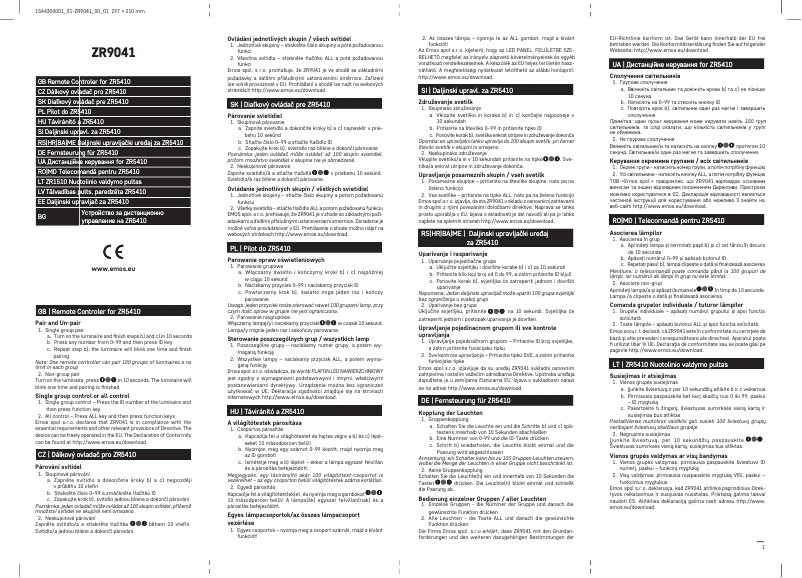 Page n°1 - Manuel utilisateur Emos ZR9041