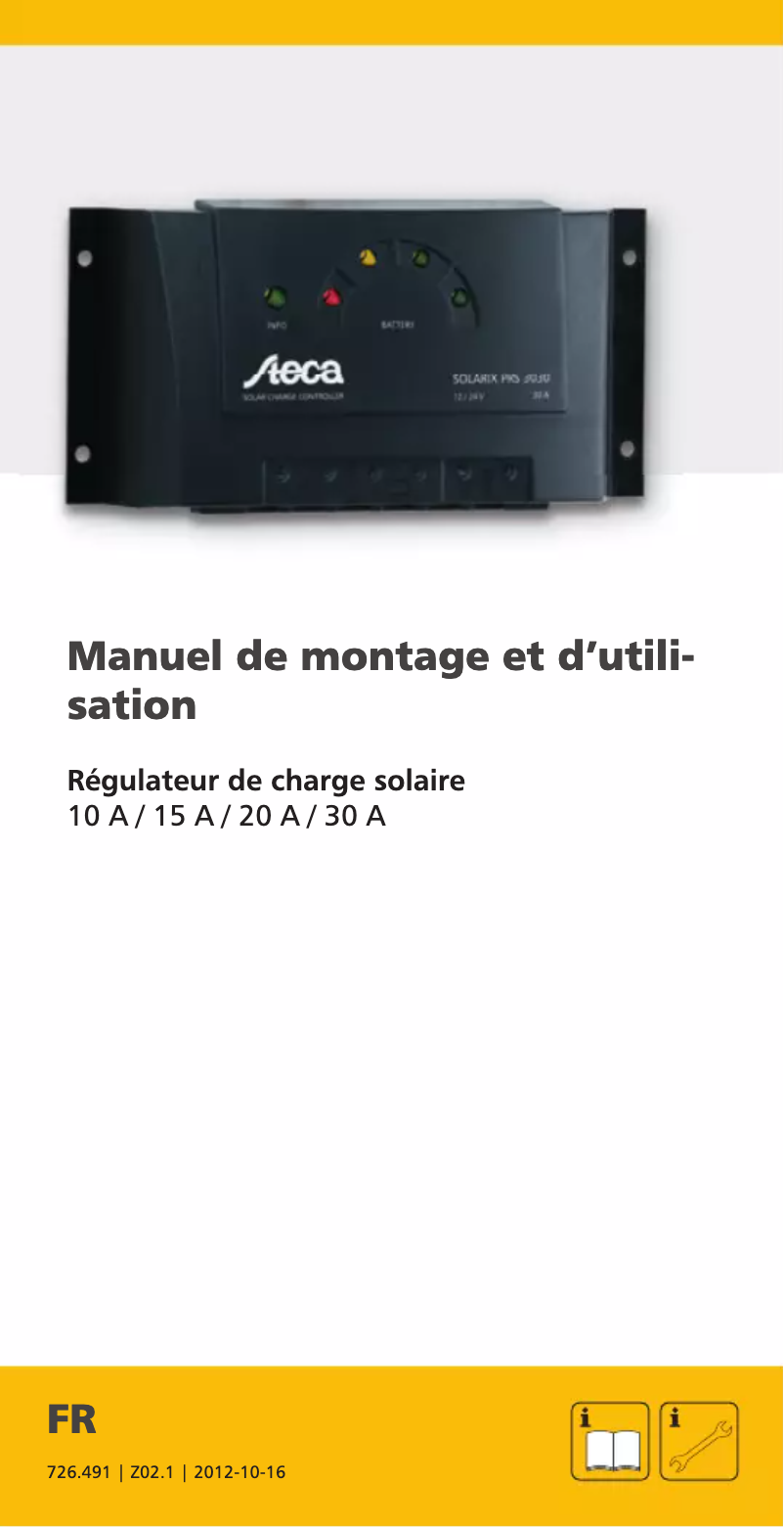 Page n°1 - Manuel utilisateur Steca Solarix PRS 1515