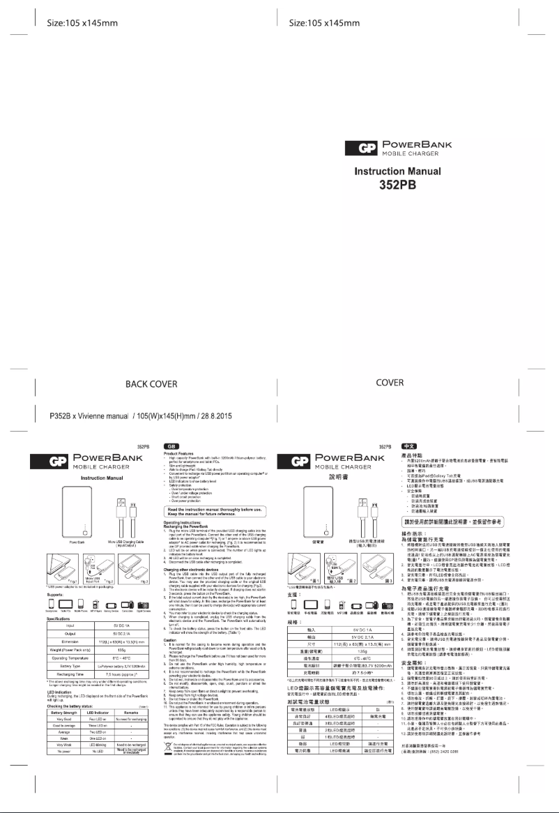 Imagen de la primera página del manual del dispositivo PowerBank Smiley 352PB