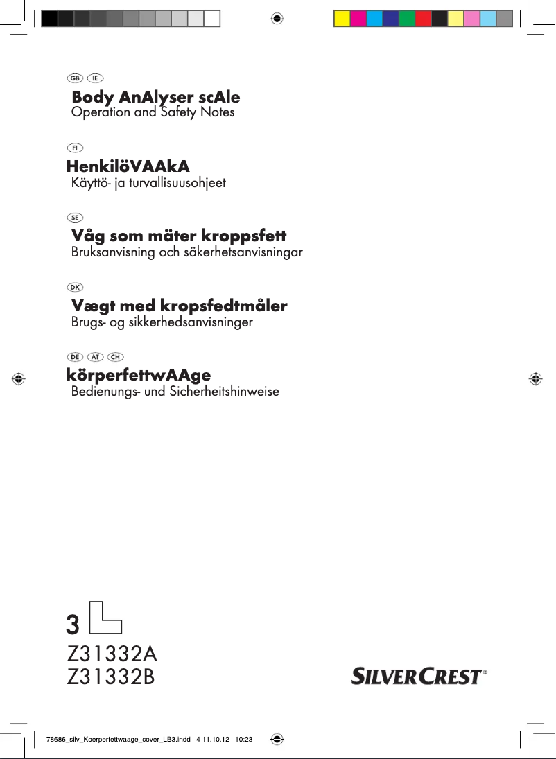 Page n°1 - Manuel utilisateur SilverCrest Z31332A