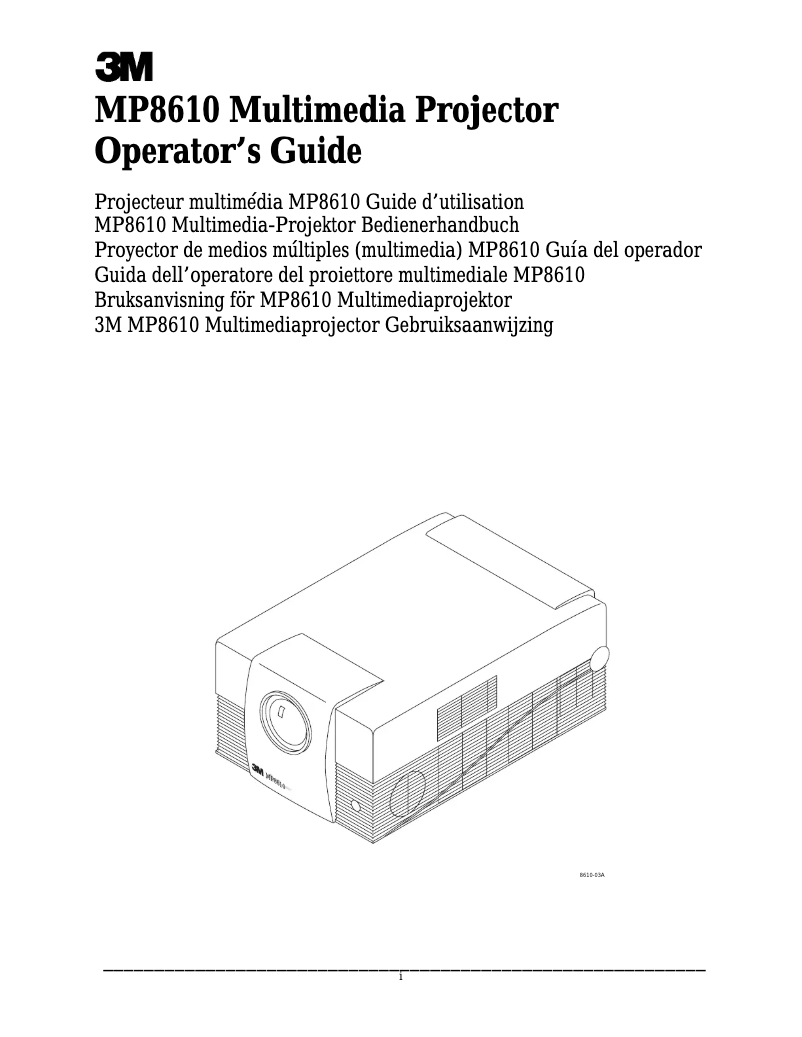 Page 1 de la notice Manuel utilisateur 3M MP8610