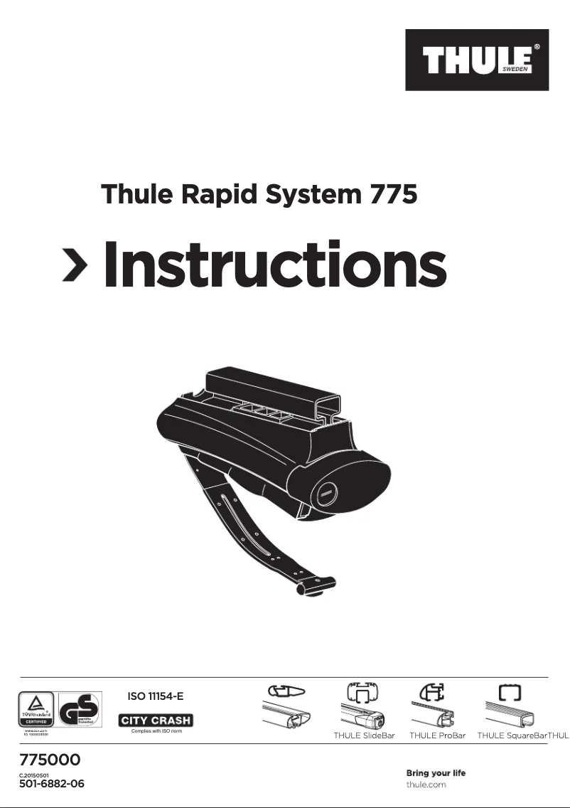 Page 1 de la notice Manuel utilisateur Thule Rapid Crossroad 775