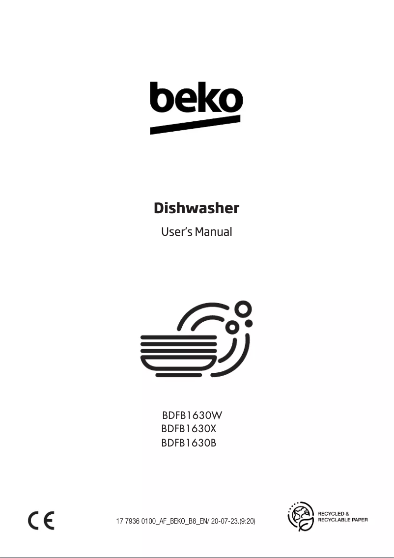 Page 1 de la notice Manuel utilisateur Beko BDFB1630W