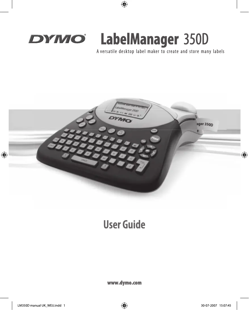 Page 1 de la notice Manuel utilisateur Dymo LabelManager 350D