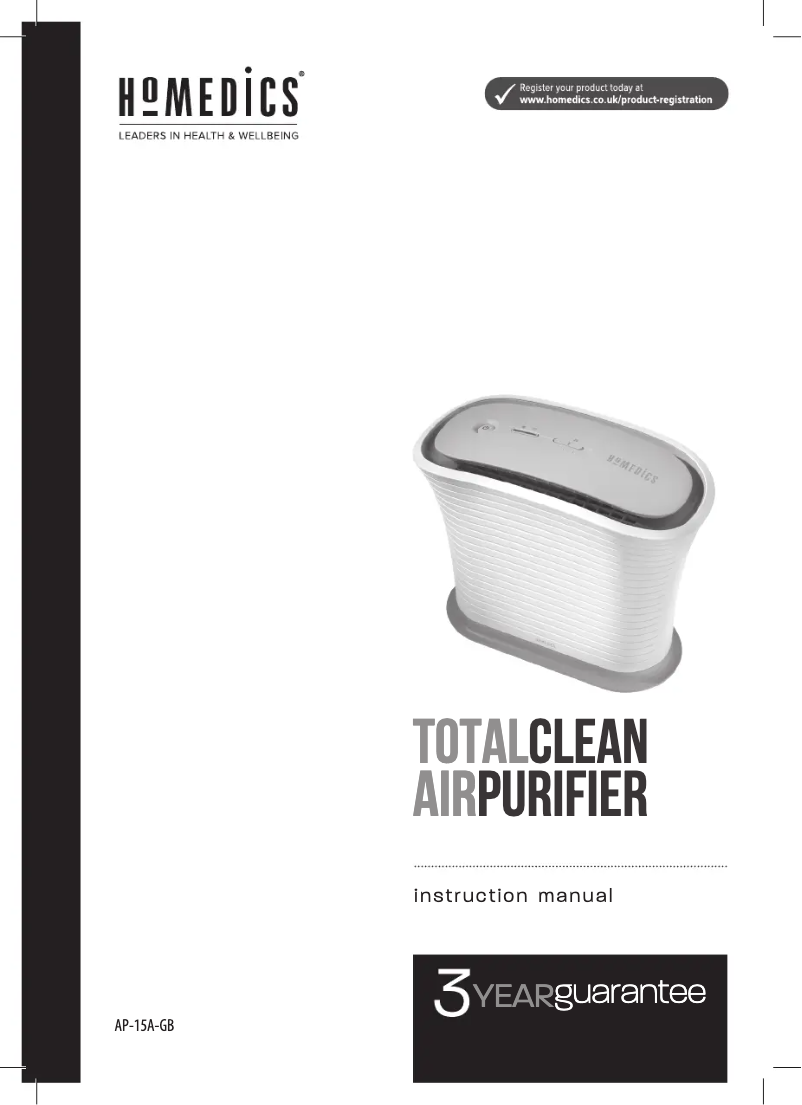 Page n°1 - Manuel utilisateur Homedics AP-15-GB