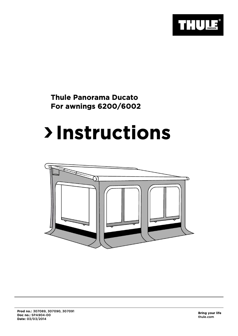 Page 1 de la notice Manuel utilisateur Thule Panorama Ducato 6002