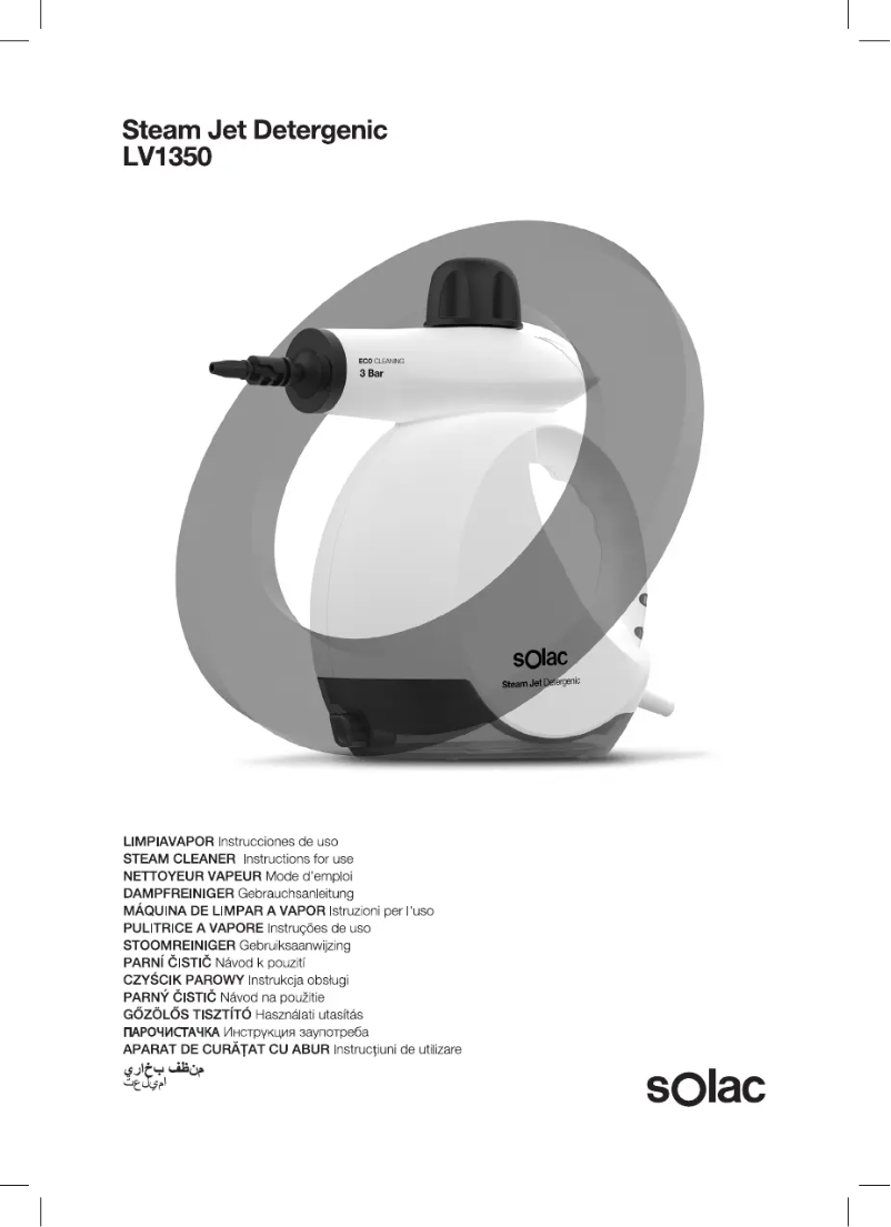 Page 1 de la notice Manuel utilisateur Solac Steam Jet Detergenic LV1350