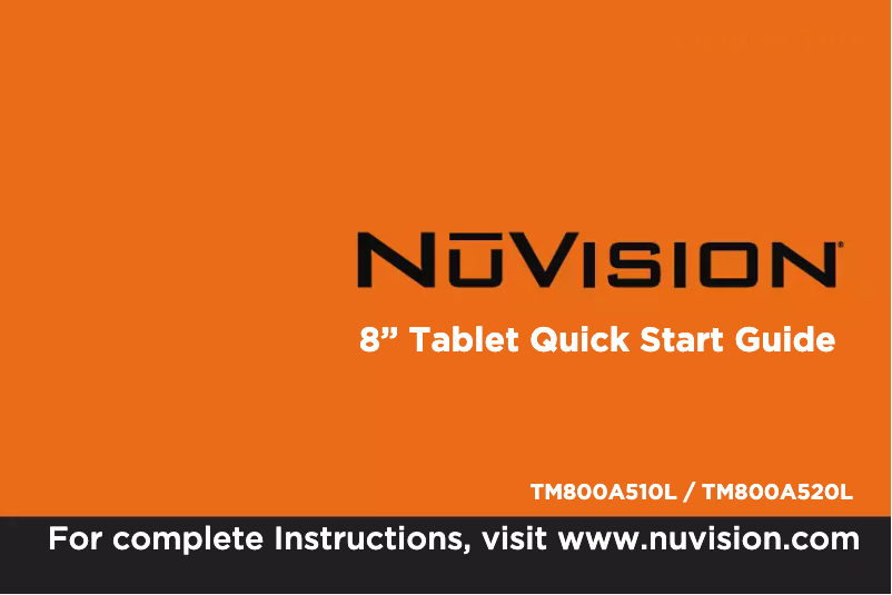 Page n°1 - Manuel utilisateur NuVision TM800A520L