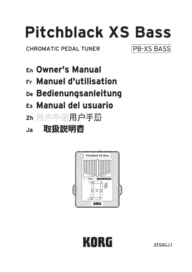 Page 1 de la notice Manuel utilisateur Korg Pitchblack XS Bass
