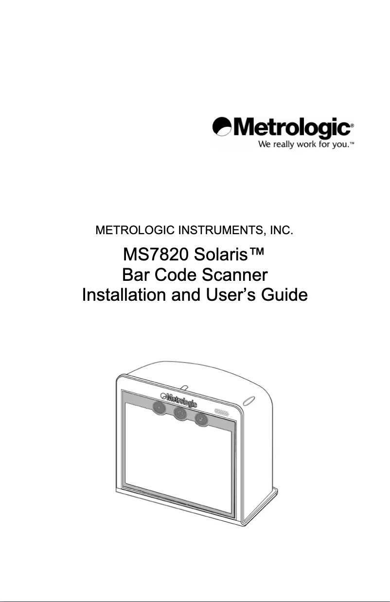 Page n°1 - Manuel utilisateur Honeywell MS7820 Solaris