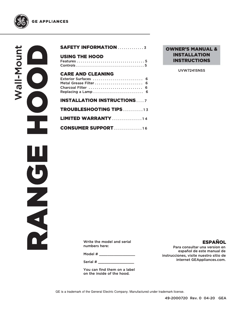Imagen de la primera página del manual del dispositivo UVW7241SNSS