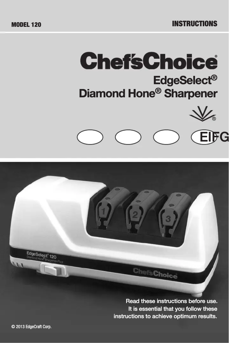 Page n°1 - Manuel utilisateur Chef's Choice EdgeSelect 120