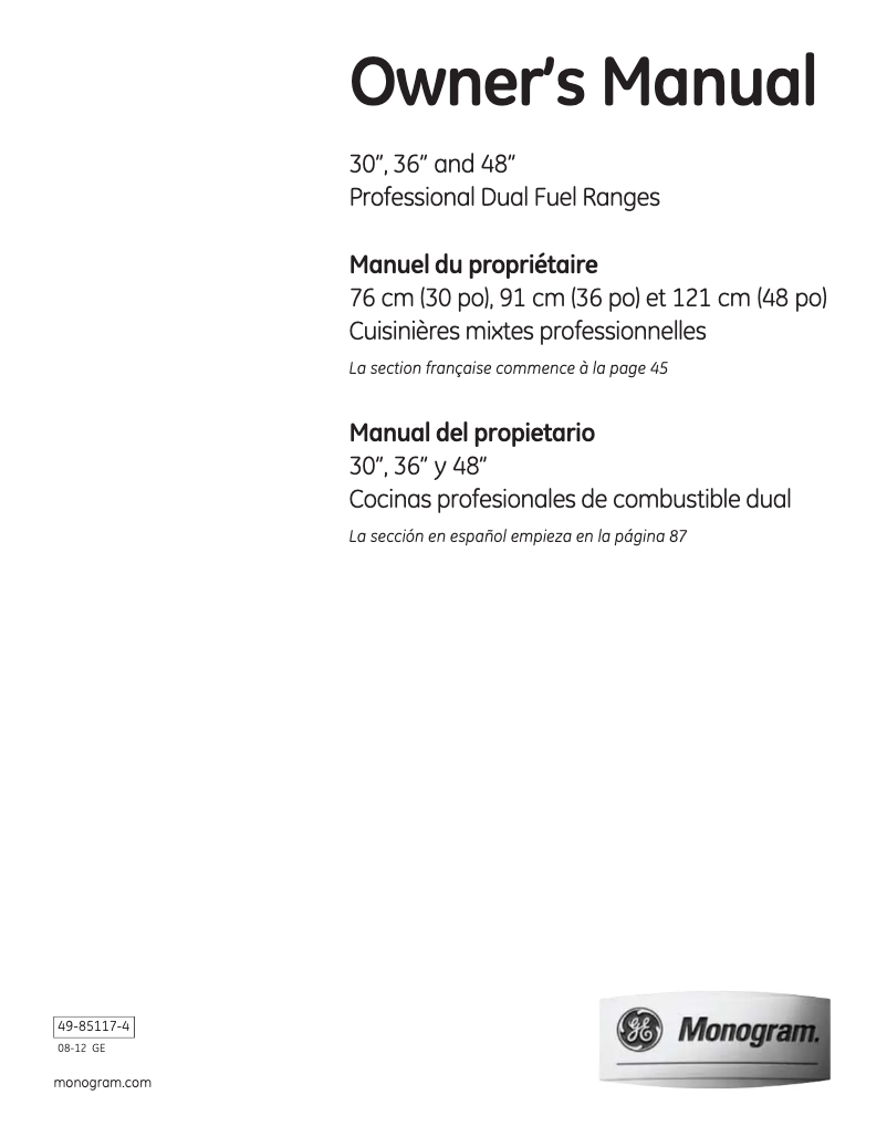 Image de la première page du manuel de l'appareil ZDP364LDPSS