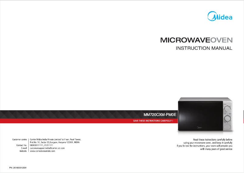 Page 1 de la notice Manuel utilisateur Midea MM720CXM-PM0E