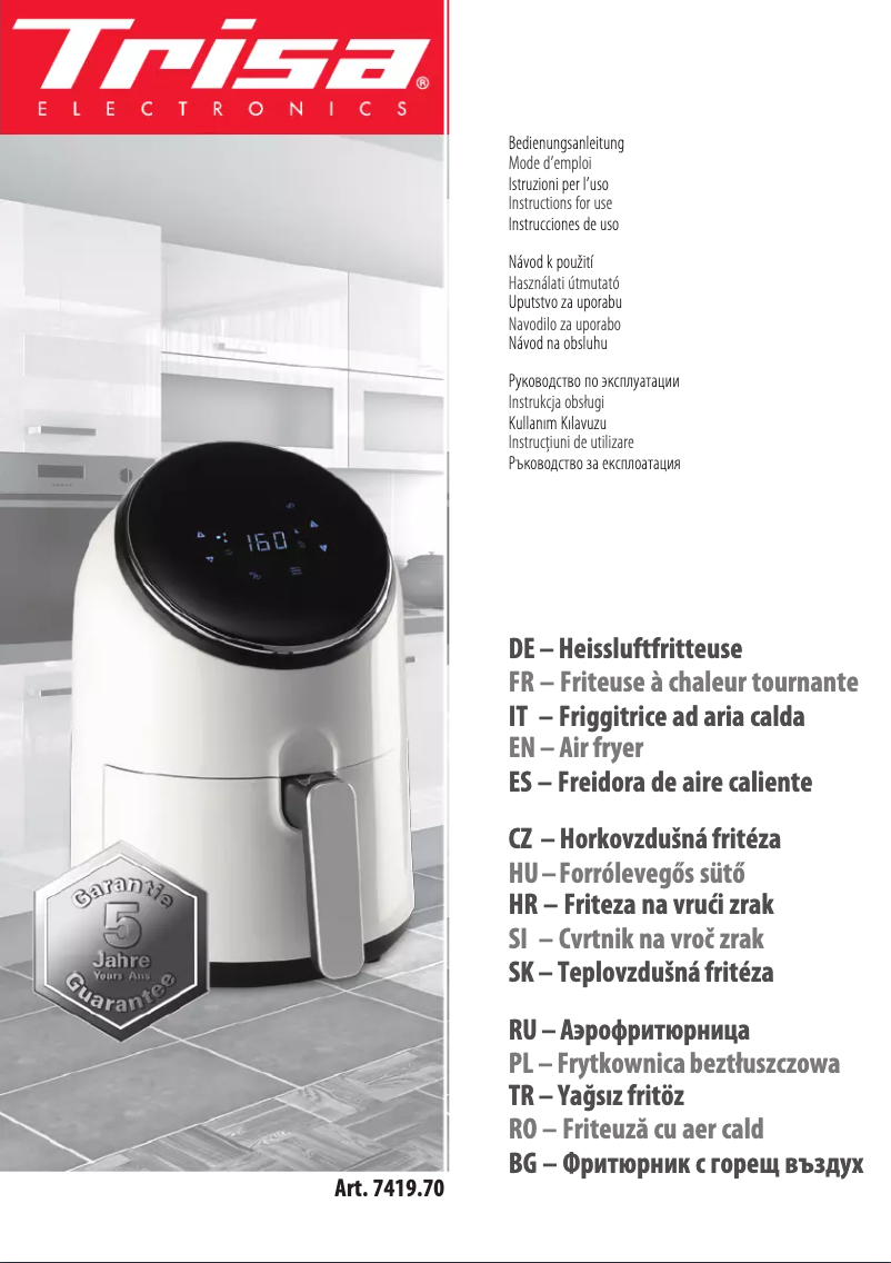 Página 1 del manual Manual de usuario Trisa Hot Air Fryer 7419.70