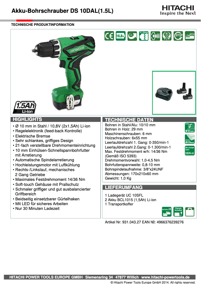 Image de la première page du manuel de l'appareil DS 10DAL